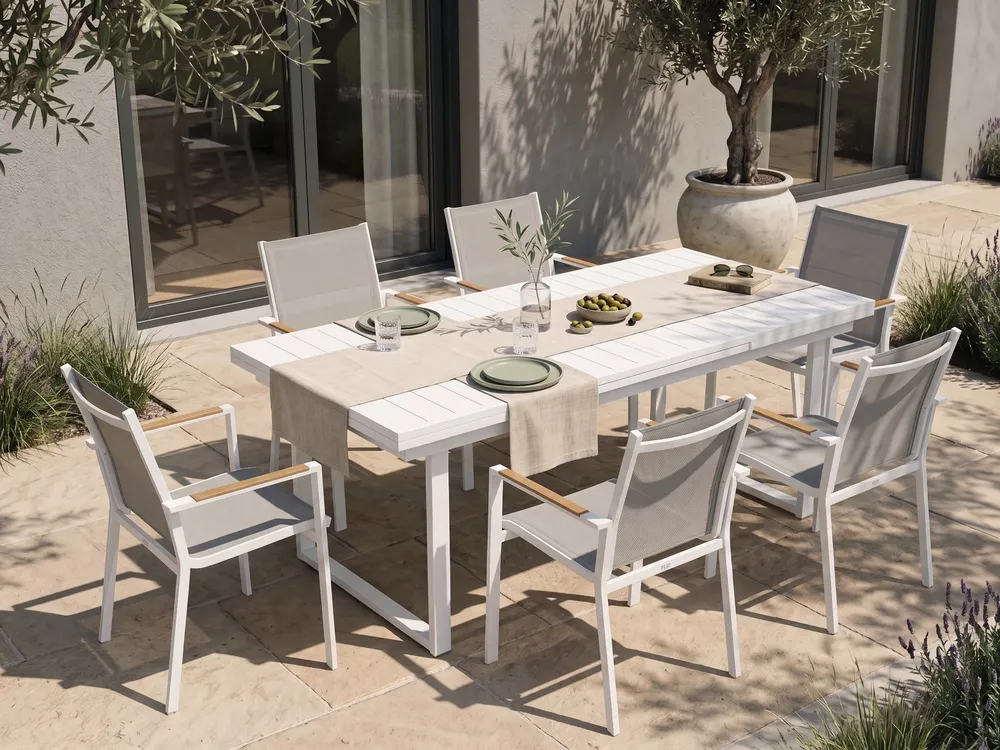 Set di 4 sedie da giardino BUSSETO Metallo Grigio_931156