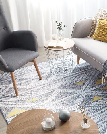 Area Rug 160 x 230 cm Grey with Yellow KARGI