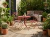 Table bistrot ALBINIA 70 cm 70 cm Métal Rouge Bordeaux