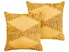 Set of 2 Decorative Cushions RHOEO 45 x 45 cm Cotton Yellow Geometric Pattern