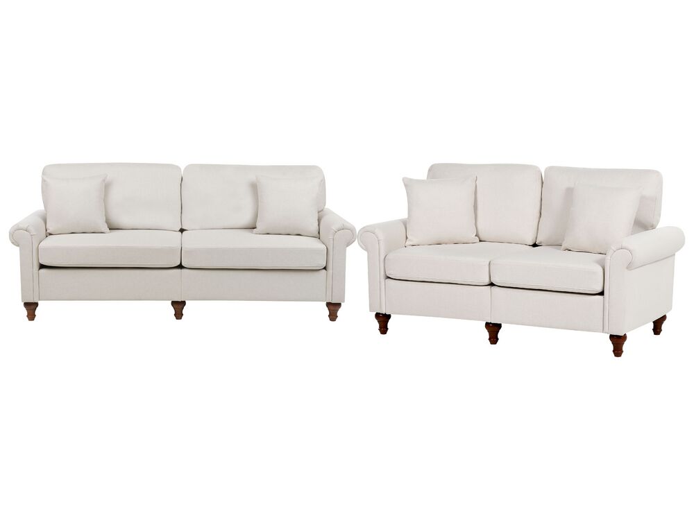 Ensemble de salon 5 places GINNERUP Tissu Beige clair