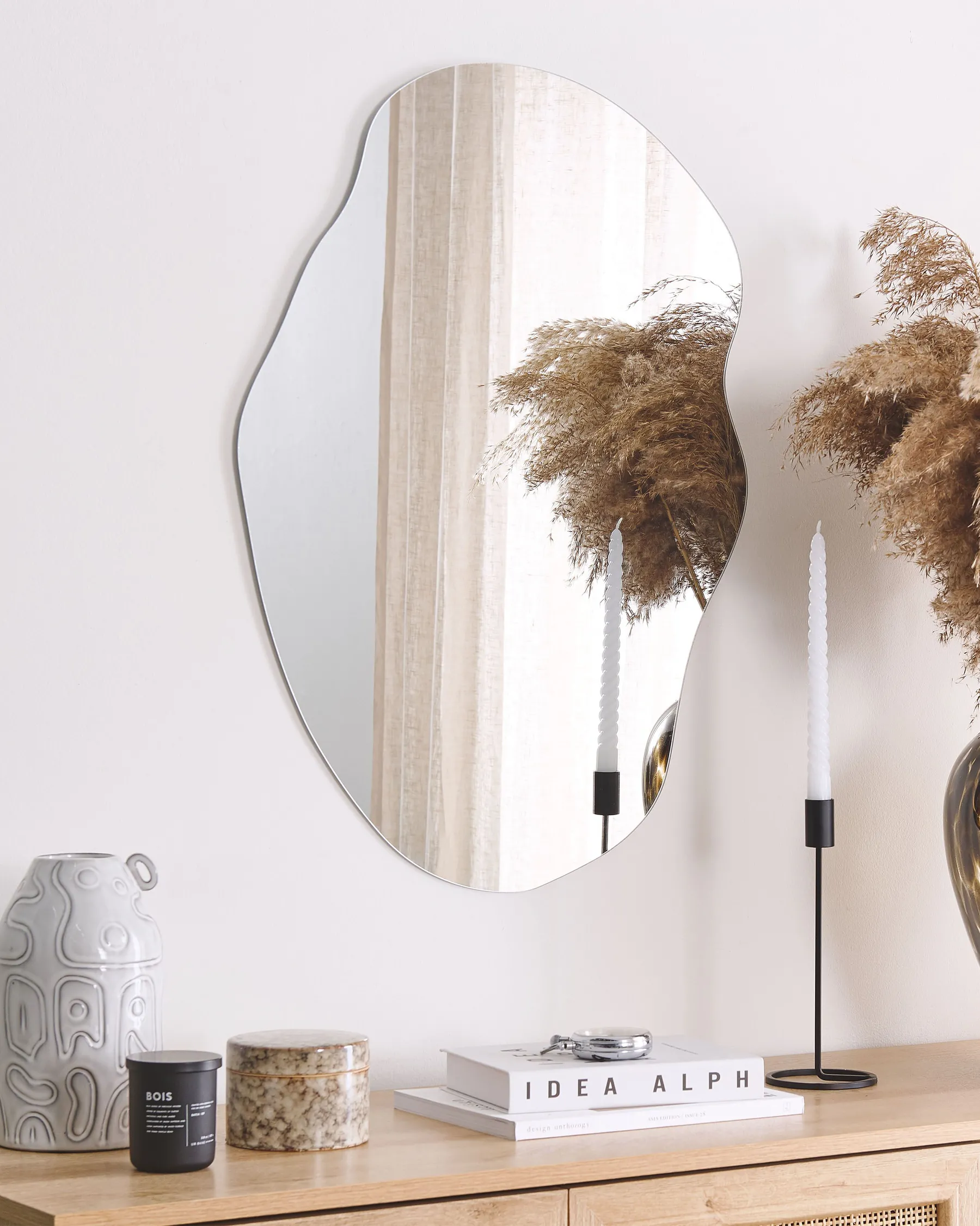 Wall Mirror FALAISE 50 cm 70 cm Silver_814068