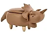 Storage Animal Stool TRICERATOPS Dinosaur Fabric Brown