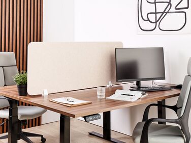 Desk Screen 130 x 50 cm Beige SPLIT