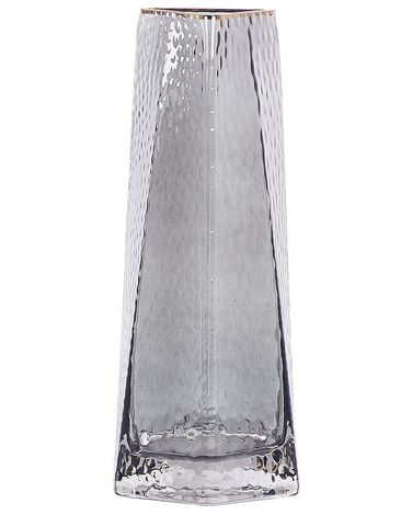 Glass Flower Vase 27 cm Grey LILAIA