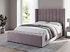 Cama con banco de almacenaje NOYERS Terciopelo Gris 140 x 200 cm