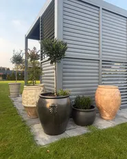 Plant Pot PYRUS 48 cm Brown_981298