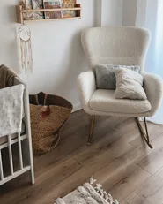 Poltrona a dondolo ANASET Bouclé Bianco_879941