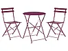 Bistro Set Folding FIORI Metal Burgundy