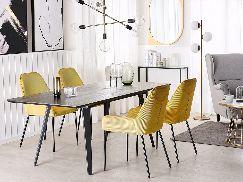 Extending Dining Table IRVINGTON Black 160/200 cm 90 cm_786004