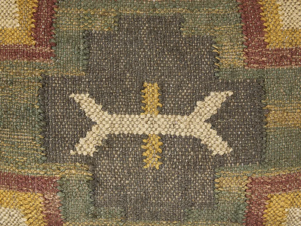 Jute Cushion Geometric Pattern 30 x 50 cm Multicolour PULICAT_848157