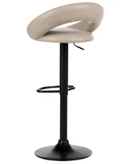 Set of 2 Bar Chairs PEORIA Swivel Faux Leather Light Beige_894668