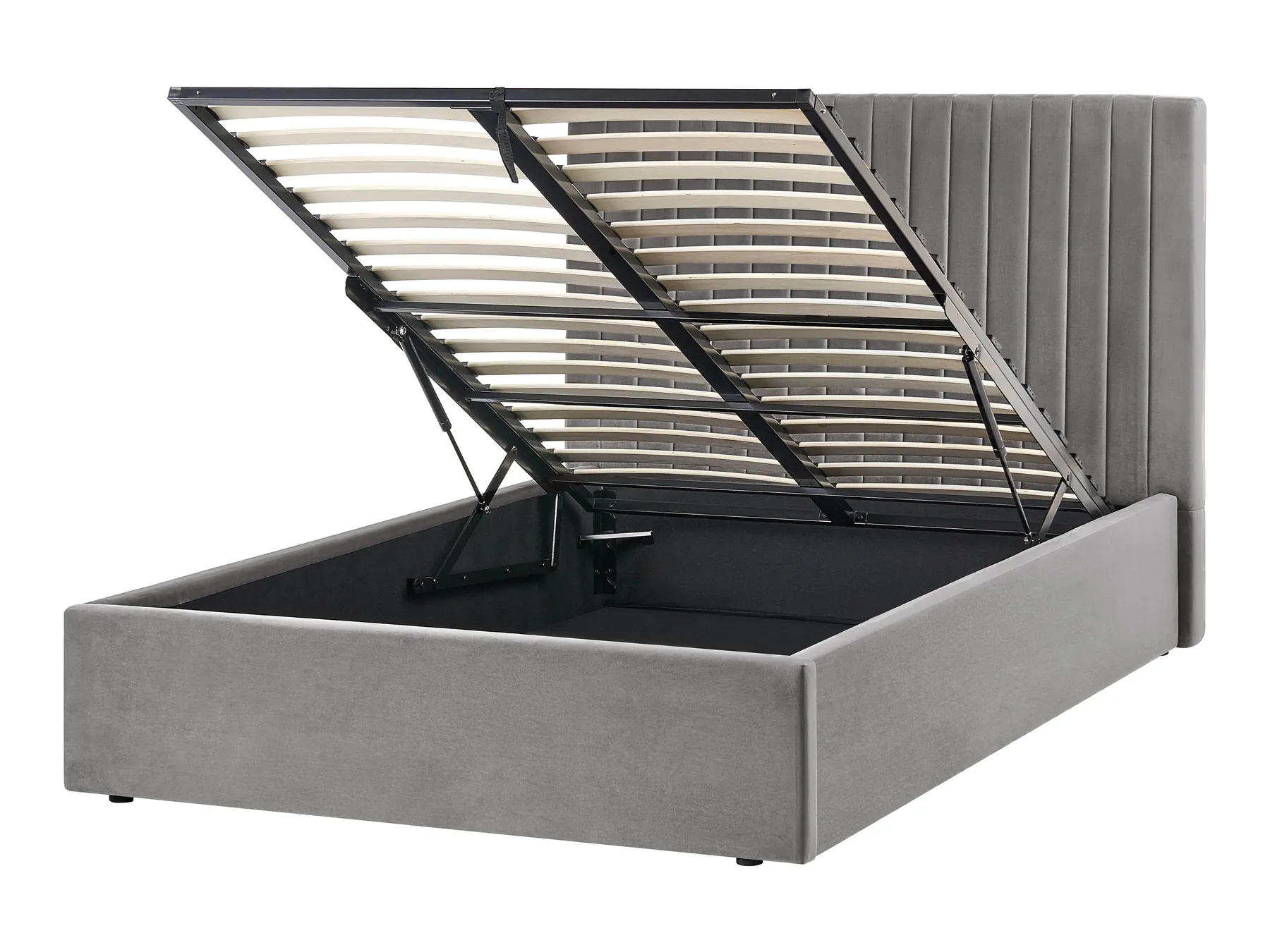 Ottoman Bed VION Velvet Grey 120 x 200 cm (EU Small Double)_1062858