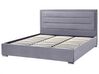 Sametová postel s úložným prostorem 180 x 200 cm tmavě šedá ROUEN_843820