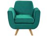 Hoes voor fauteuil fluweel groen BERNES_792863