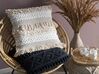 Embroidered Cushion with Tassels 45 x 45 cm Beige VILLUR_755276