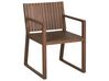 Zestaw ogrodowy stół i 8 krzeseł ciemne drewno z poduszkami niebiesko-białymi SASSARI_921278