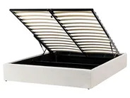 Ottoman Bed without Headboard DINAN Boucle Off-White 160 x 200 cm (EU King Size)_1028954