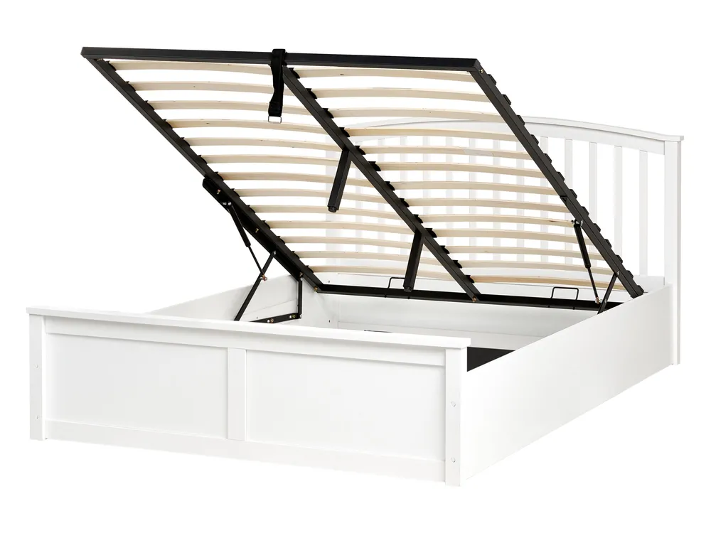 Letto contenitore Legno di pino CLARBEC 140 x 200 cm Bianco