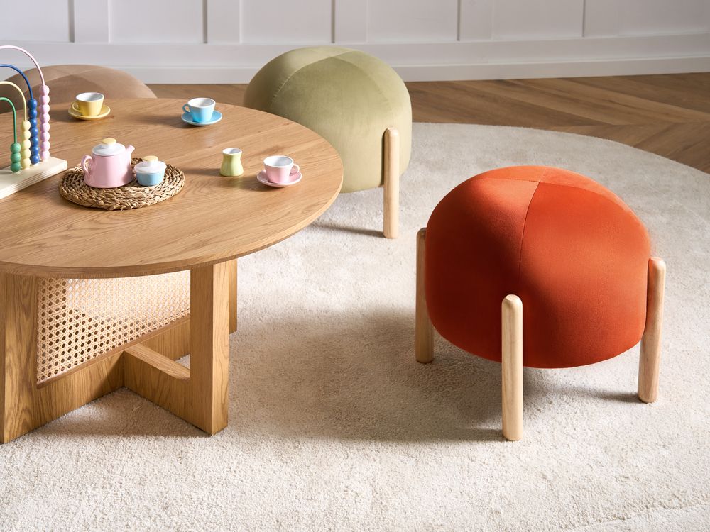 Hocker HELEN Samtstoff Orange