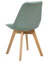Conjunto de 2 sillas de comedor de poliéster verde claro/madera clara DAKOTA II_878104