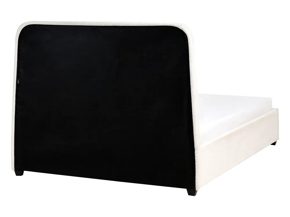 Bett mit Schubladen SARDENT Bouclé Cremeweiß 140 x 200 cm_1009090