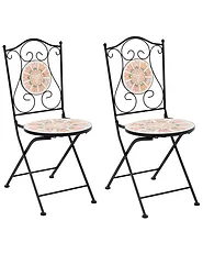 Set de 2 scaune de grădină SETTALA Pliabil Metal Multicolor_1155777