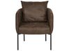 Faux Linen/Faux Leather Living Room Set Beige and Dark Brown MALMOS_931629