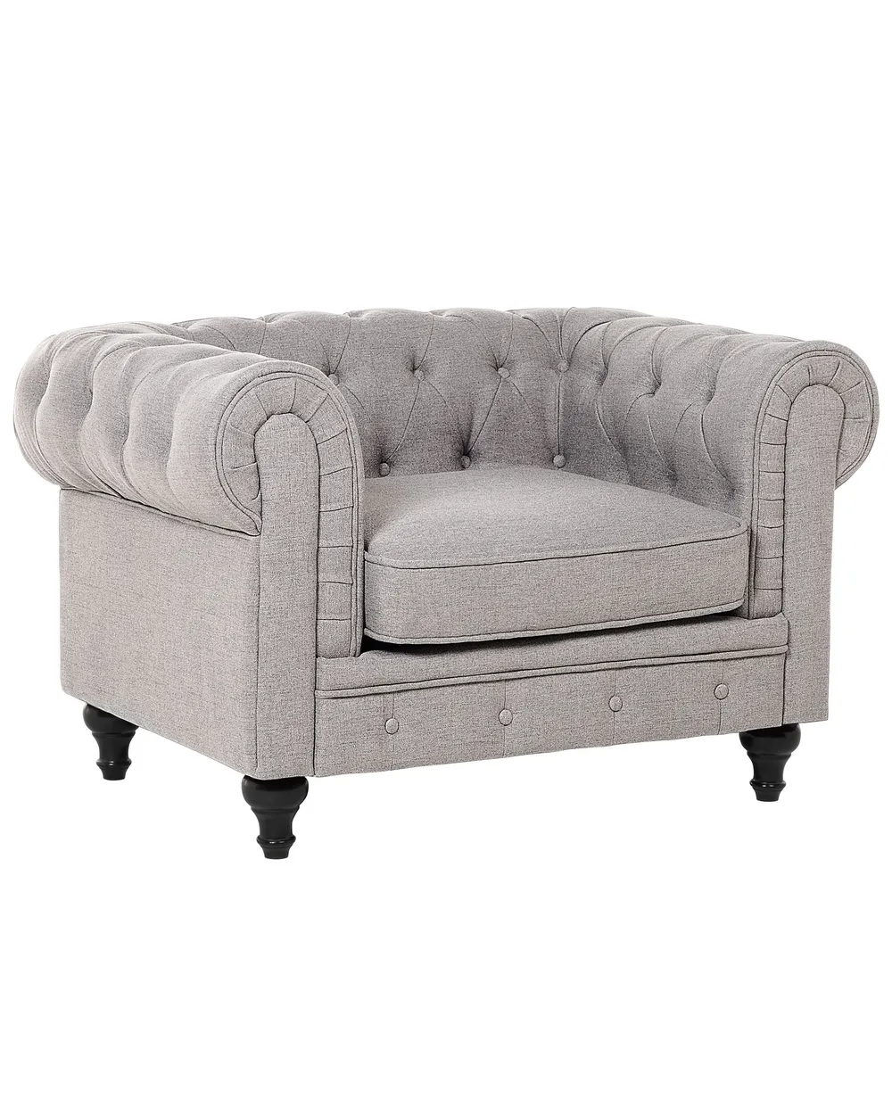 Fotel CHESTERFIELD Jasnoszary