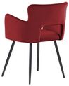 Sada 2 sametových jídelních židlí tmavě červené SANILAC_847067