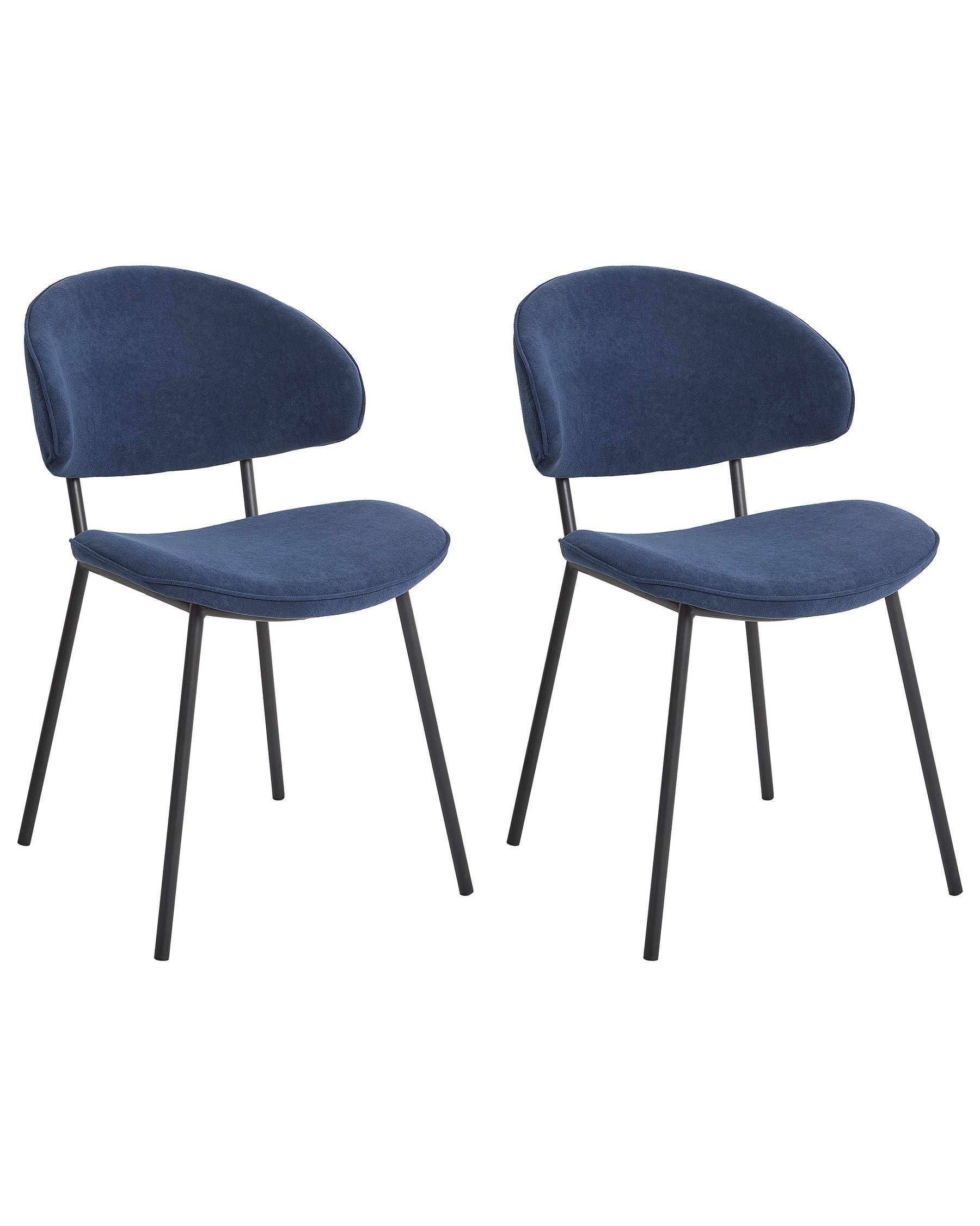 Set of 2 Fabric Dining Chairs Dark Blue KIANA_938999