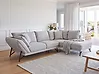 Corner Sofa ELGA Linen Light Grey Left Hand