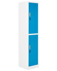 Armadietto a 2 livelli ATHLETE Metallo Bianco/Blu_1011710