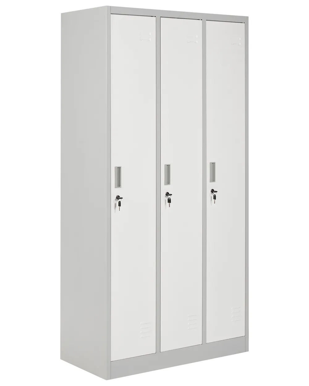 2-Tier Storage Locker ATHLETE Metal Grey/ White | Beliani.co.uk