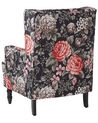 Fotel z podnóżkiem w kwiaty czarny SANDSET_776289