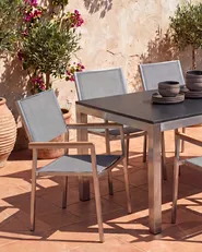 Set di 6 sedie da giardino GROSSETO Acciaio inox Grigio_768717