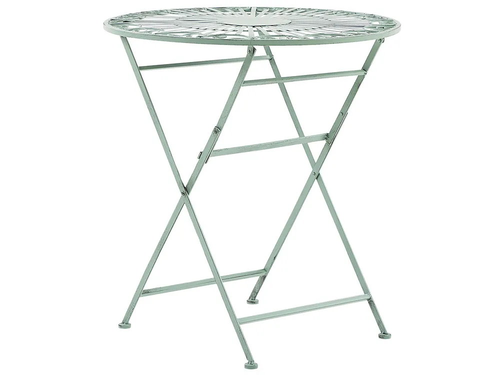 Bistro Set Folding TRENTO Metal Light Green_774533