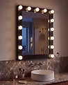 Lustro łazienkowe LED ODENAS 50 cm 60 cm Czarny