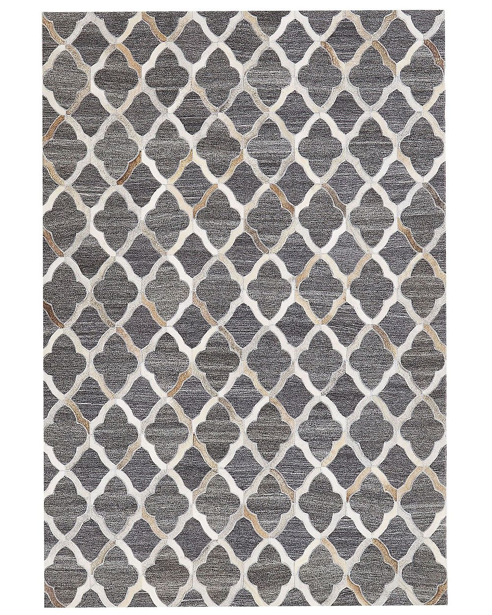 Teppich ROLUNAY Dunkelgrau 140 x 200 cm Echtleder