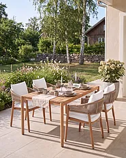 Lot de 2 chaises de jardin MARZAMEMI Acacia Blanc_1154788