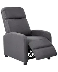 Recliner Chair EMINENCE Faux Linen Dark Grey_1029811