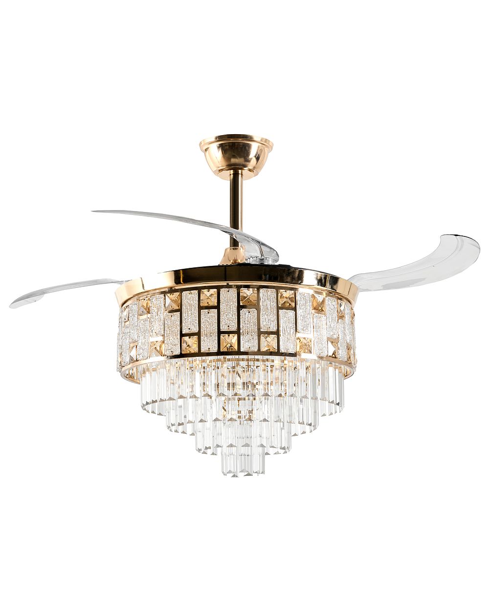 Ventilador de techo con luz ALAPAHA con mando LED Dorado