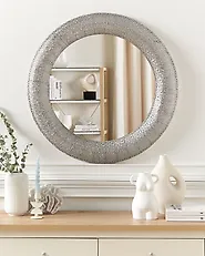 Wall Mirror CHANNAY 80 cm 80 cm Metal Silver_1176368