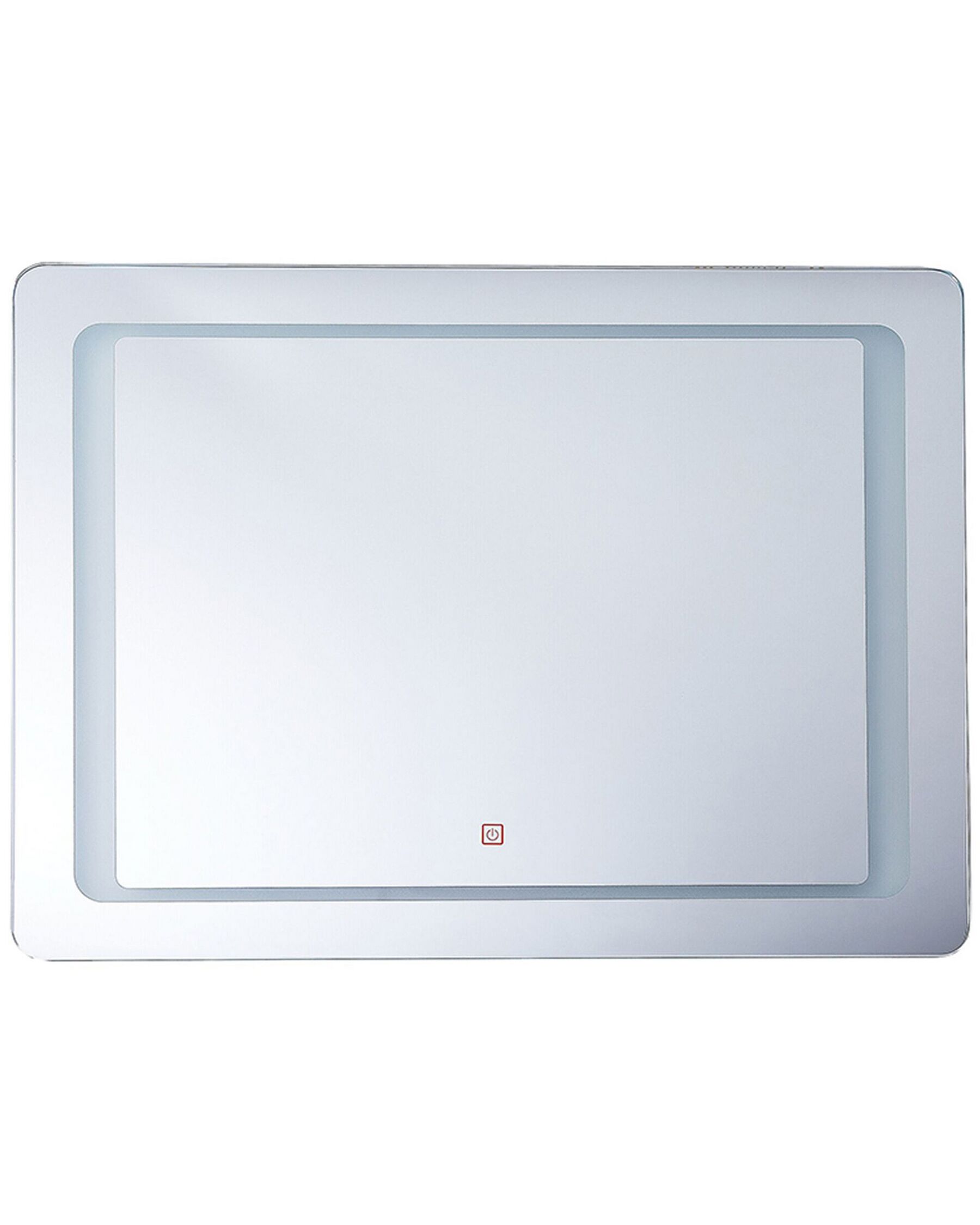 Espejo de pared LED plateado 60x80 cm WASSY_780786