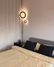 LED stojací lampa AFTON Kov Stříbrná_1188041