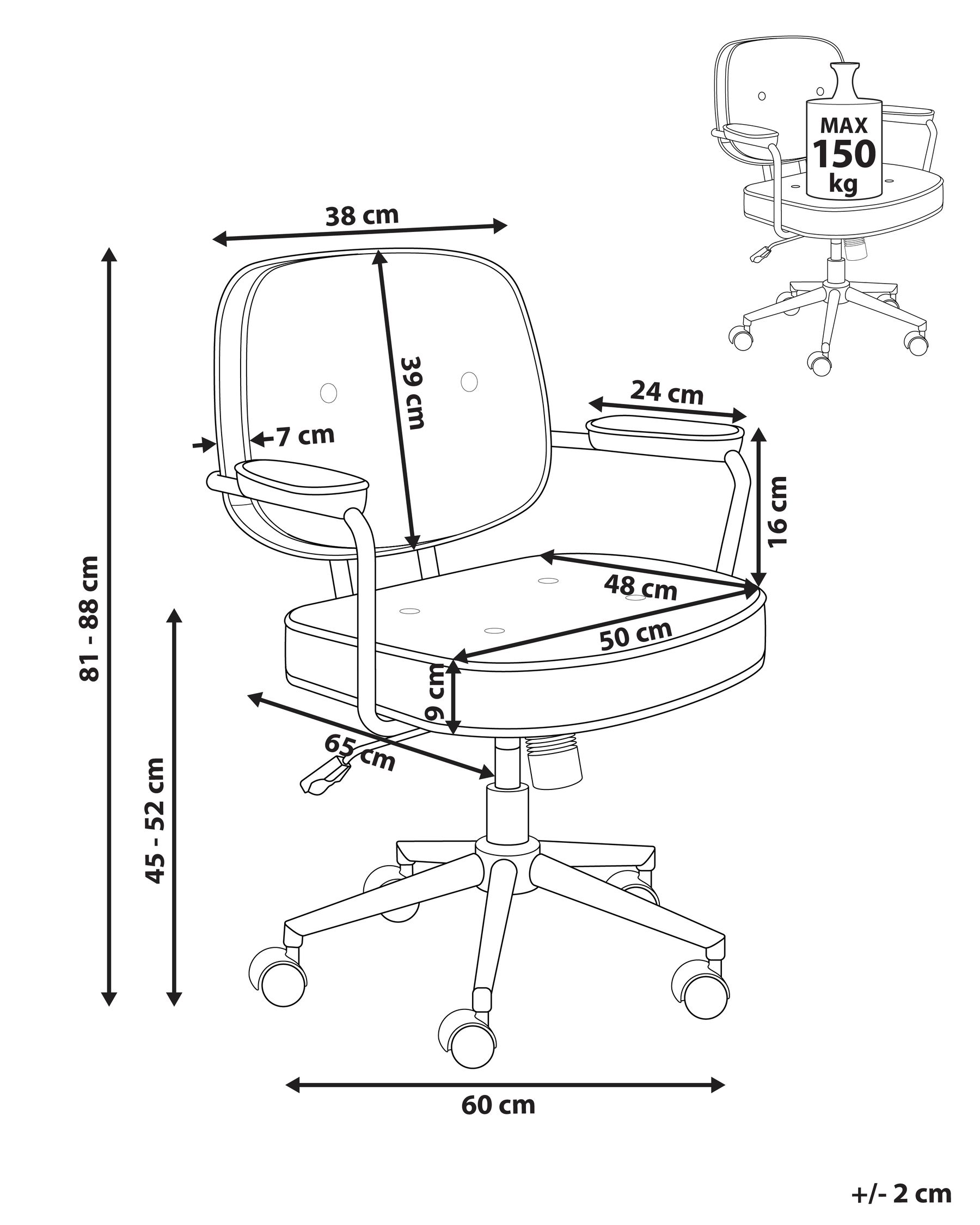 Desk Chair PARAMUS Faux Leather Beige_1007080