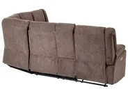 Electric Recliner Corner Sofa 5 Seater ROKKE with USB Port Fabric Brown Left Hand_851492