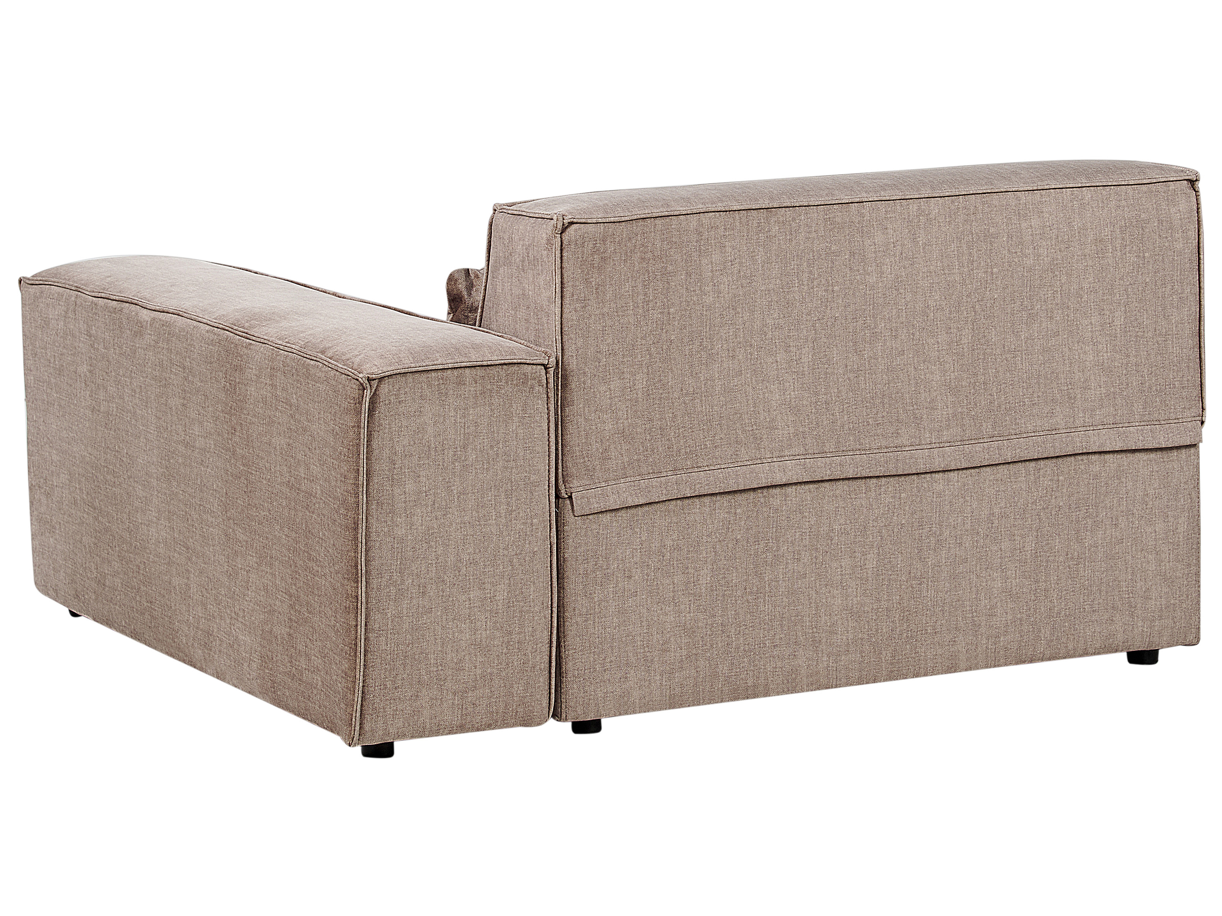 Canapé d'angle à droite modulable 3 places en tissu avec ottoman marron HELLNAR_912424