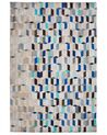 Dywan patchwork skórzany 140 x 200 cm beżowo-niebieski GIDIRLI_714419