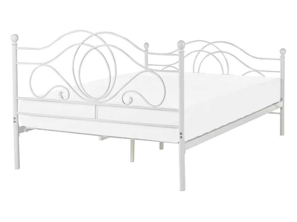 Bed Metal LYRA 140 x 200 cm (EU Double) White_817948